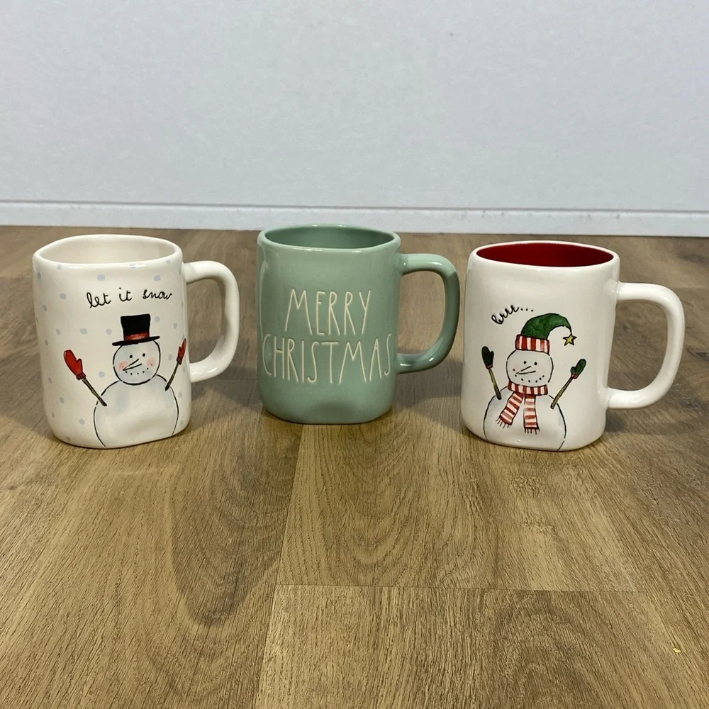 3 Rae Dunn Artisan Collection by Magenta Christmas mugs